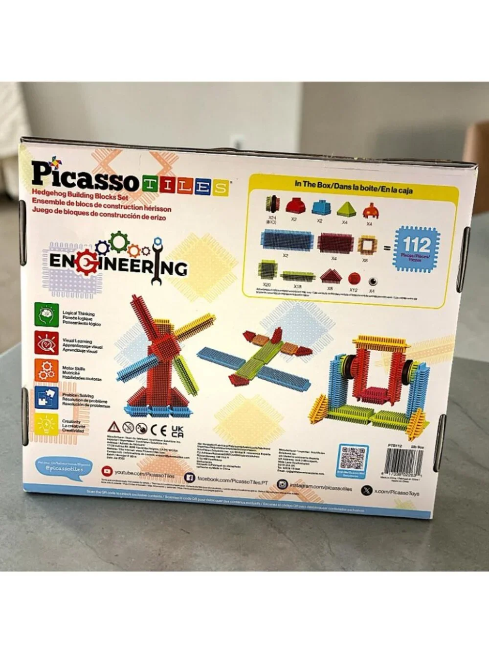 Picasso Tiles Hedgehog Blocks 112 Piece Set PTB112 Hedgehog Building Blocks Set
